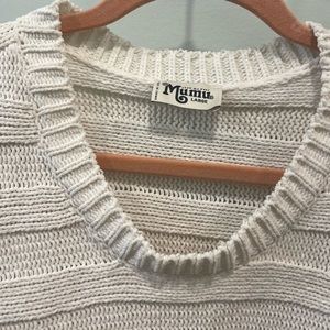 cream MuMu sweater with bell sleeves